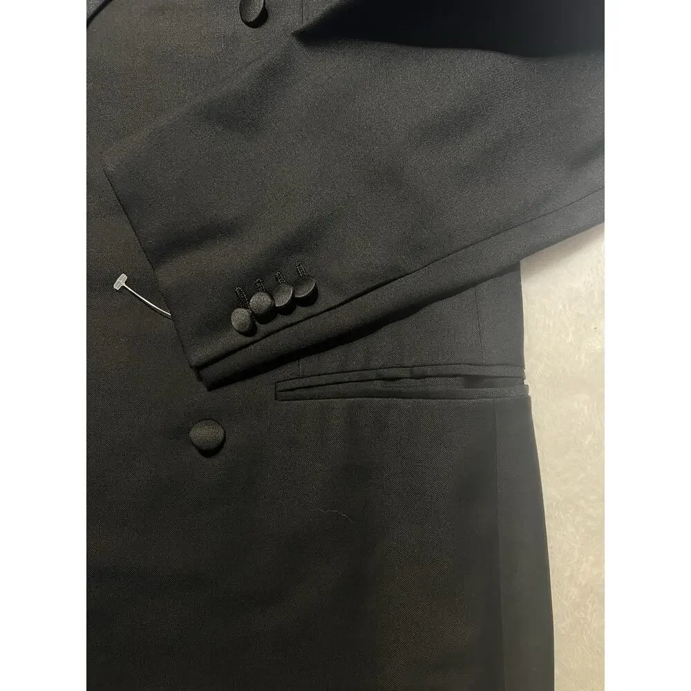 Ermenegildo Zegna Tuxedo 38R 30x30 Black Double Breasted Super 100